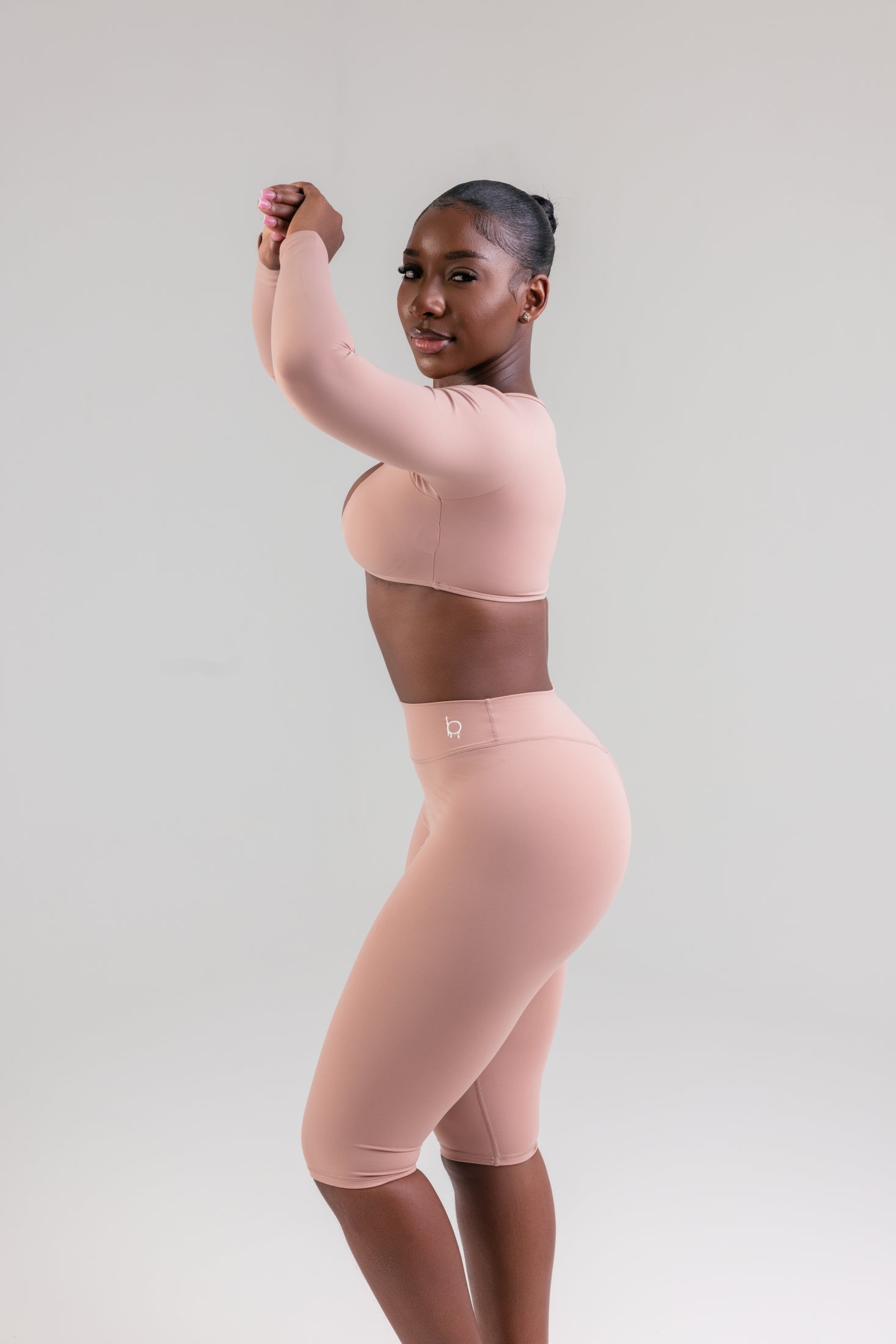 Longsleeve Elevated Capri Set- Dusty Pink