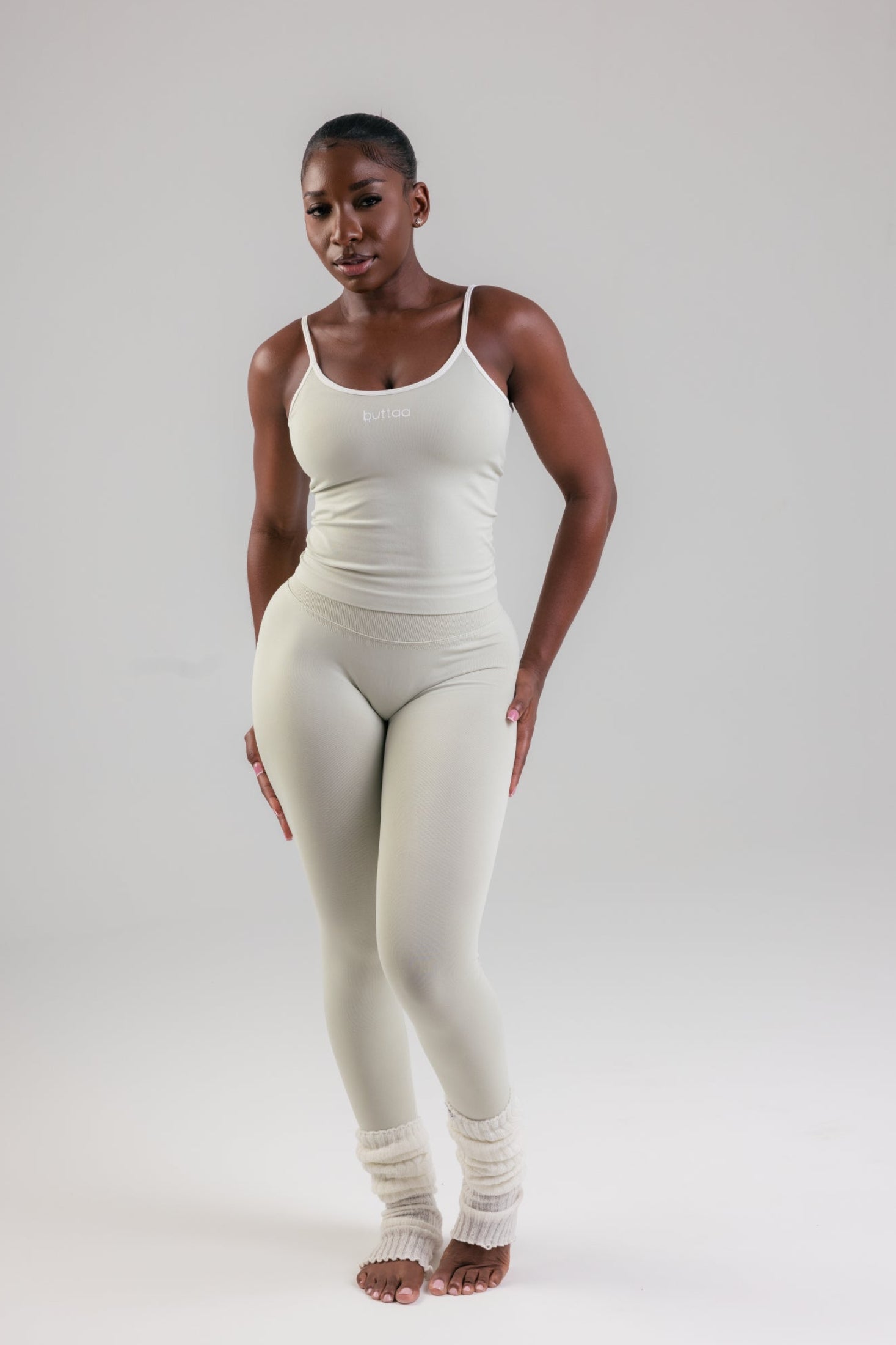 Spagetti Ribbed Set- Celadon