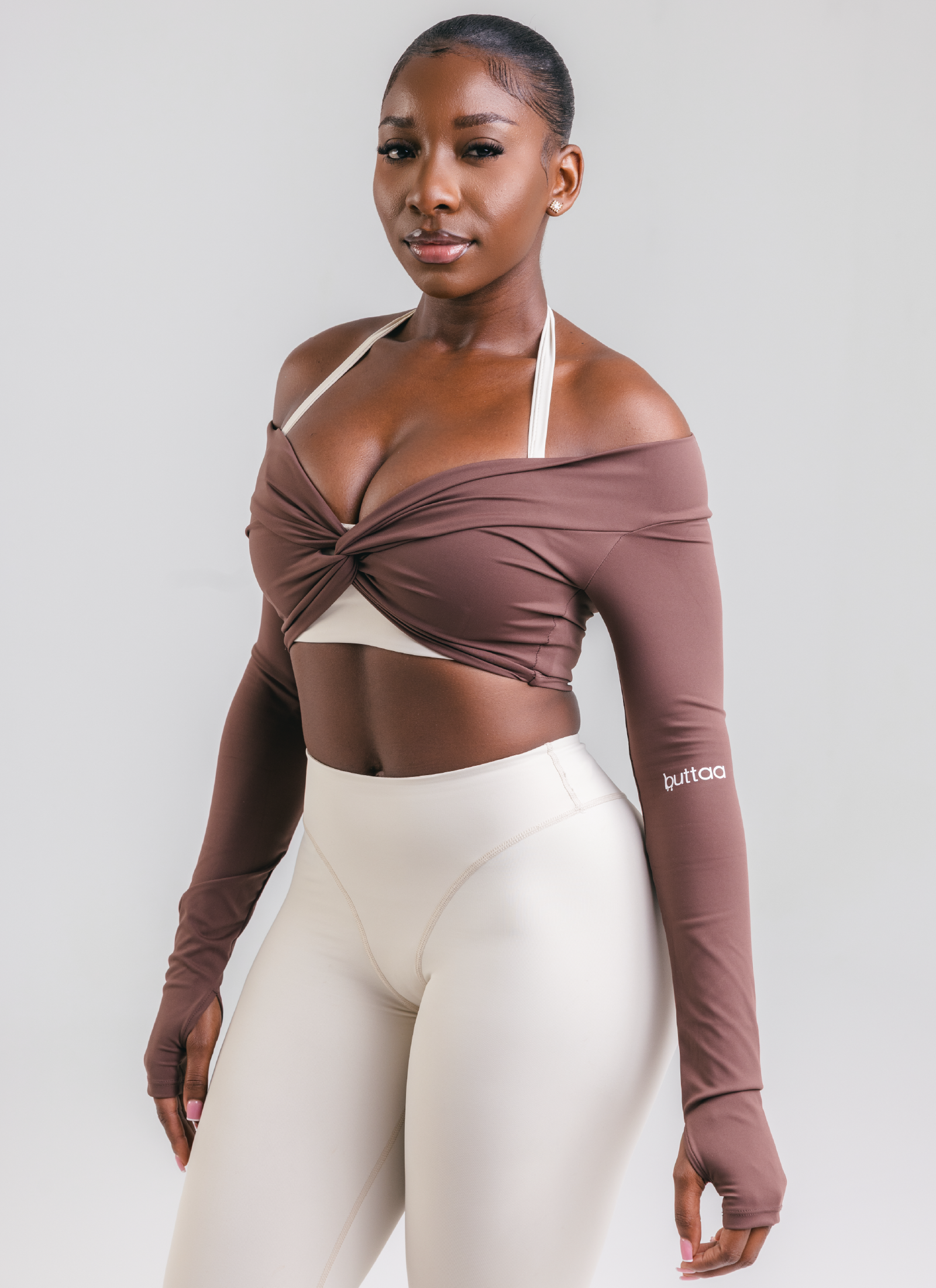 Longsleeve Elevated Twist Top- Espresso